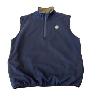 Bob Timberlake Signature Collection Men's Vest Large Wool Blend 1/4 Zip Blue